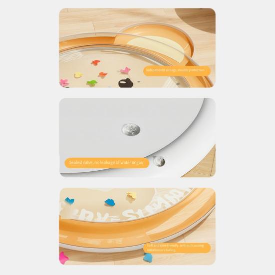 Cartoon Bear Inflatable Cooling Mat Leak-proof PVC Water Pad Cushion Foldable Portable Baby Tummy Time Water Play Mat