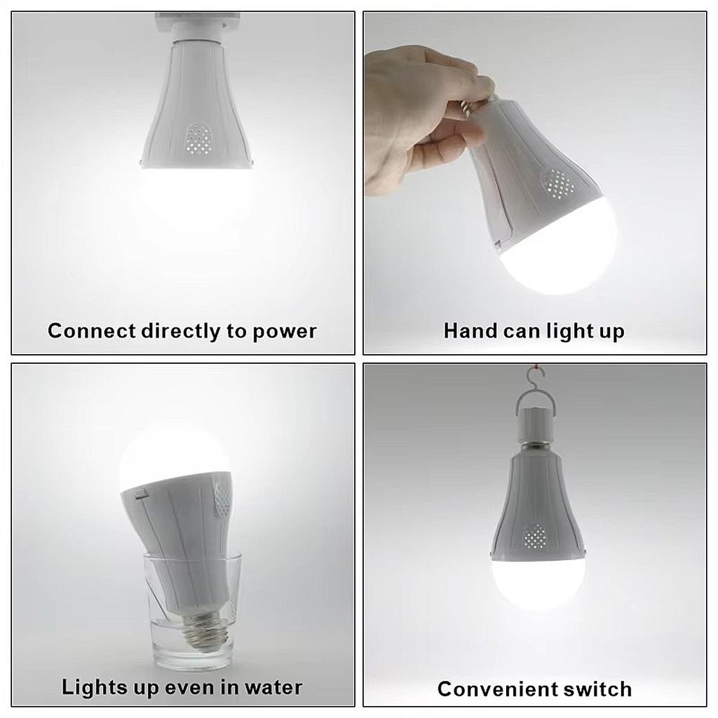 Bec LED E27 15W de Urgență 1600mAh Reîncărcabil Lampă Camping 110V 220V pentru Casă Pană de Curent Cort Lampă Grădină Portabil