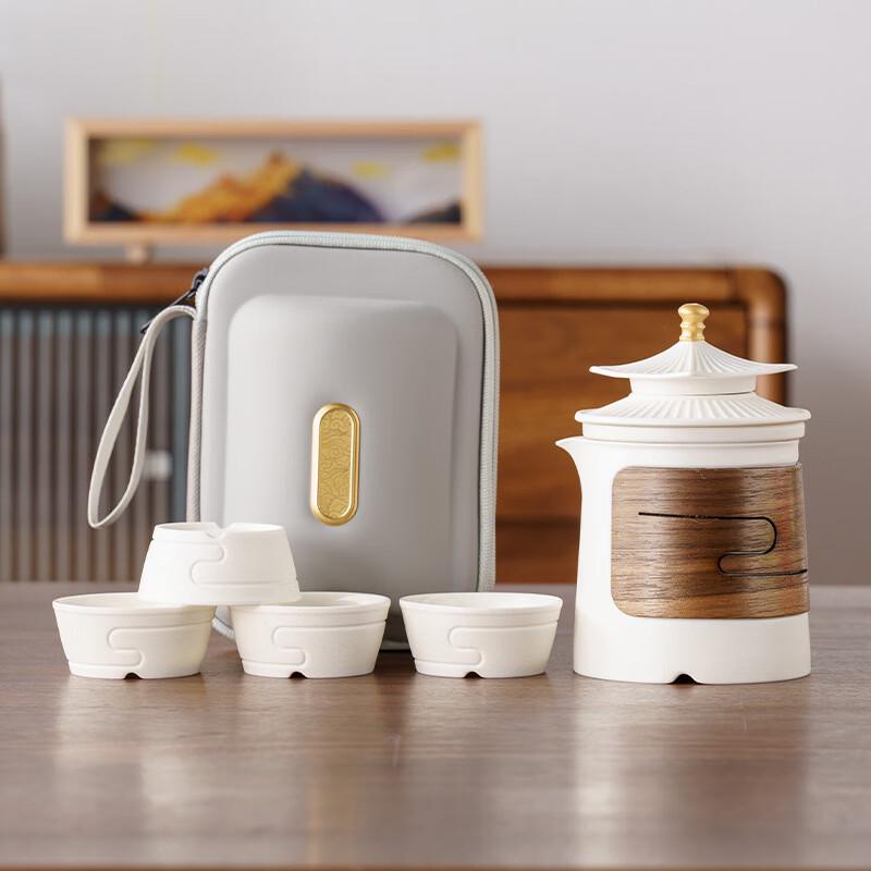 Mutton Fat Jade Porcelain Travel Tea Set