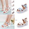 Elegant Women Platform Sandals With Open Toe For Casual Summer Wear In Weave Design