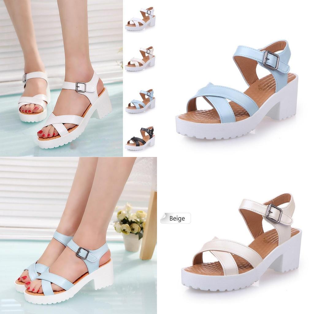 Elegant Women Platform Sandals With Open Toe For Casual Summer Wear In Weave Design
