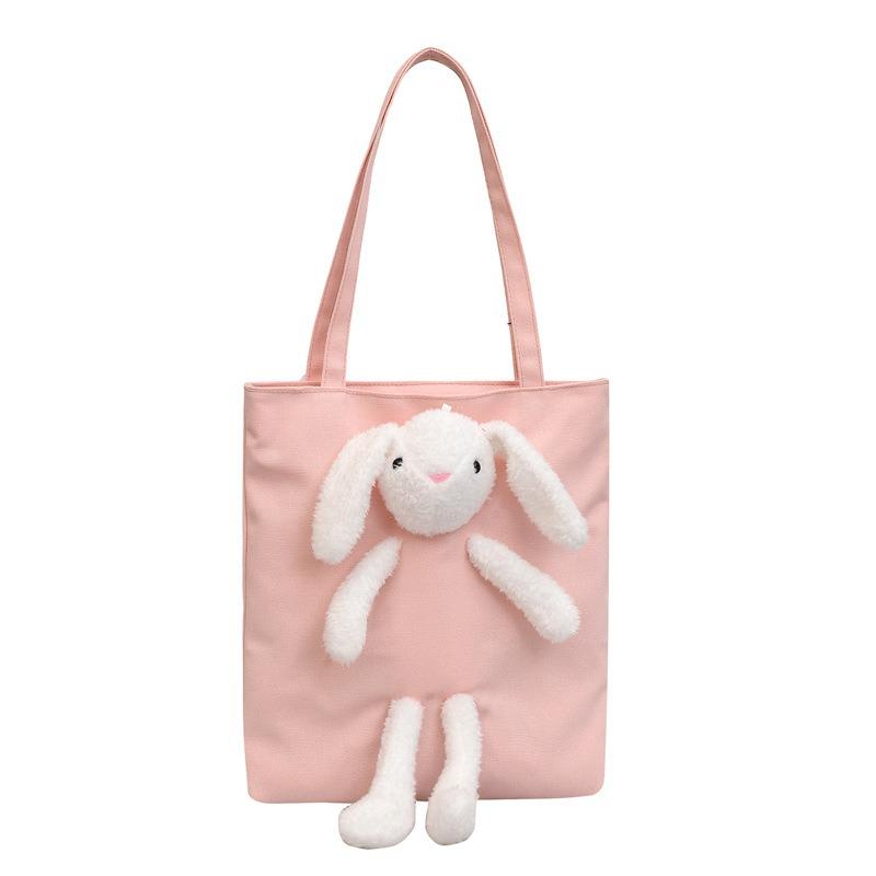 Canvas bag new women's bag fashionable sweet cartoon shoulder bag handbag