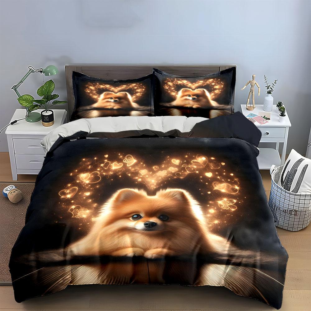 "Romantic Heart Glow Decor Set" Multiple sizes kid's and adults' bedroom Exquisite 3PC bedding set, gift