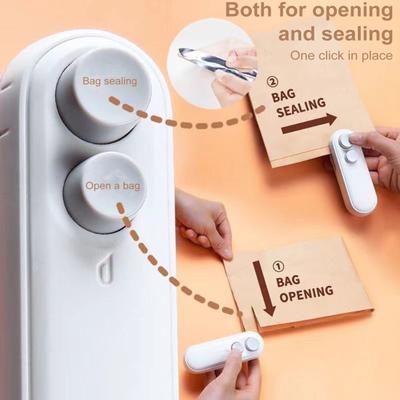 Mini Bag Sealer 2-in-1 Rechargeable Bag Sealing Machine for Snack Bags Portable Handheld