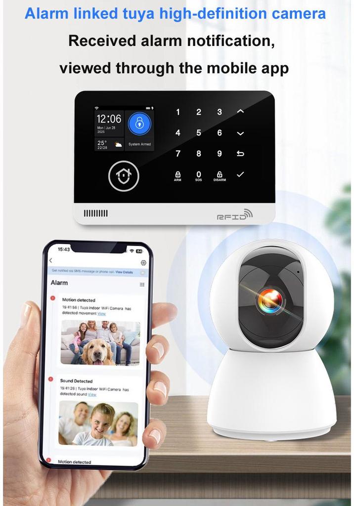 Tuya-Compatible GSM WiFi Wireless Home Anti-Theft Infrared Alarm System