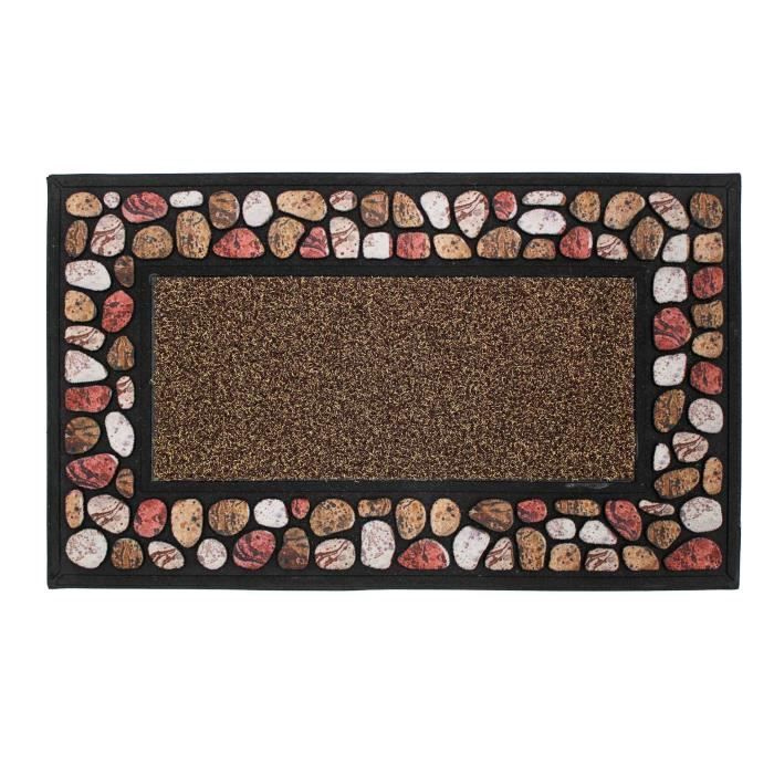 Tapis Multi-usage - Cailloux - Noir - Rectangulaire - Synthétique - 45x75 cm