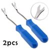 Blue Car Door Trim Panel Fastener Nail Puller Removal Open Pry Tool Clip PlierX2, Ideal for Staples and Trim Panels