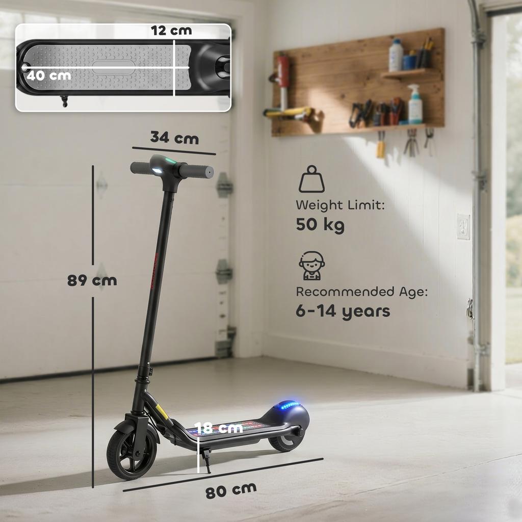 Electric Scooter for Kids, with LED Display, Green