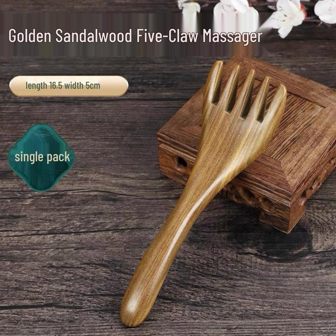 

Золотой сандал Рог Пятипалая голова Терапевтическая массажная расческа