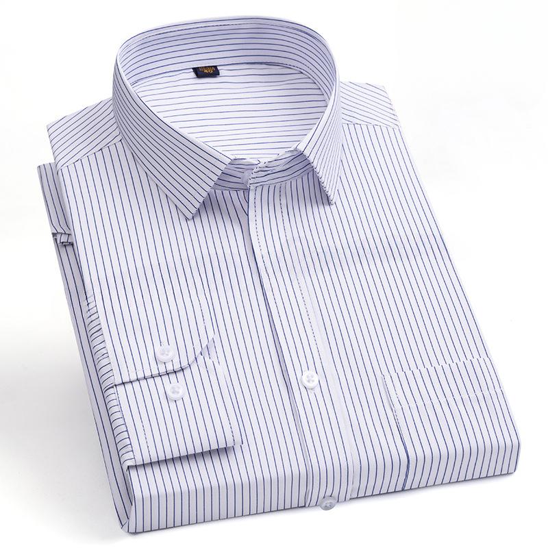 Shirt Men's Long Sleeved Middle-aged Young Business Casual Formal Wear Professional Wear Solid Color Cotton Slim Fit Shirts Men’s