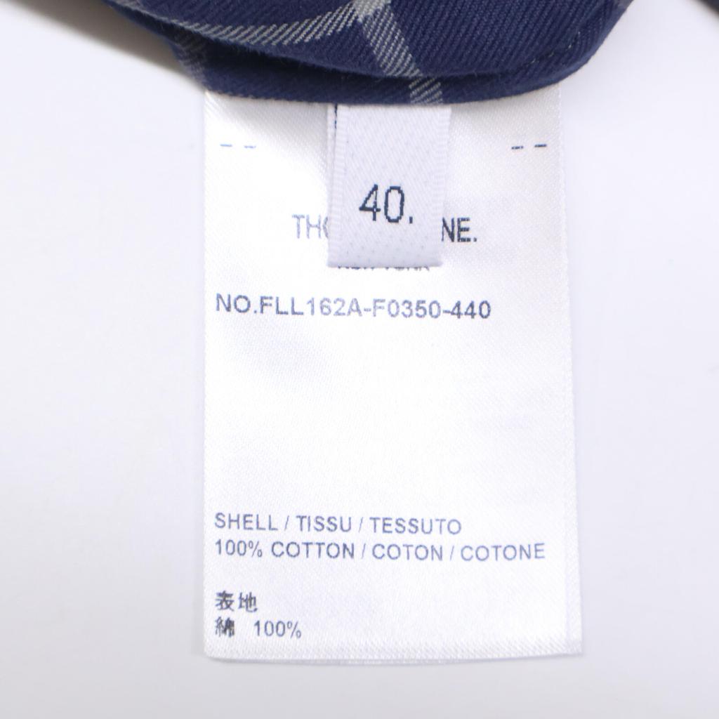 THOM BROWNE Tattersal Check Flannel Easy Fit Shirt tops 40 NavyUsed
