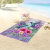 Tropical Hummingbird Floral Print Beach Towel Hibiscus Orchid Flower Design Quick Dry Absorbent Microfiber Towel for Nature