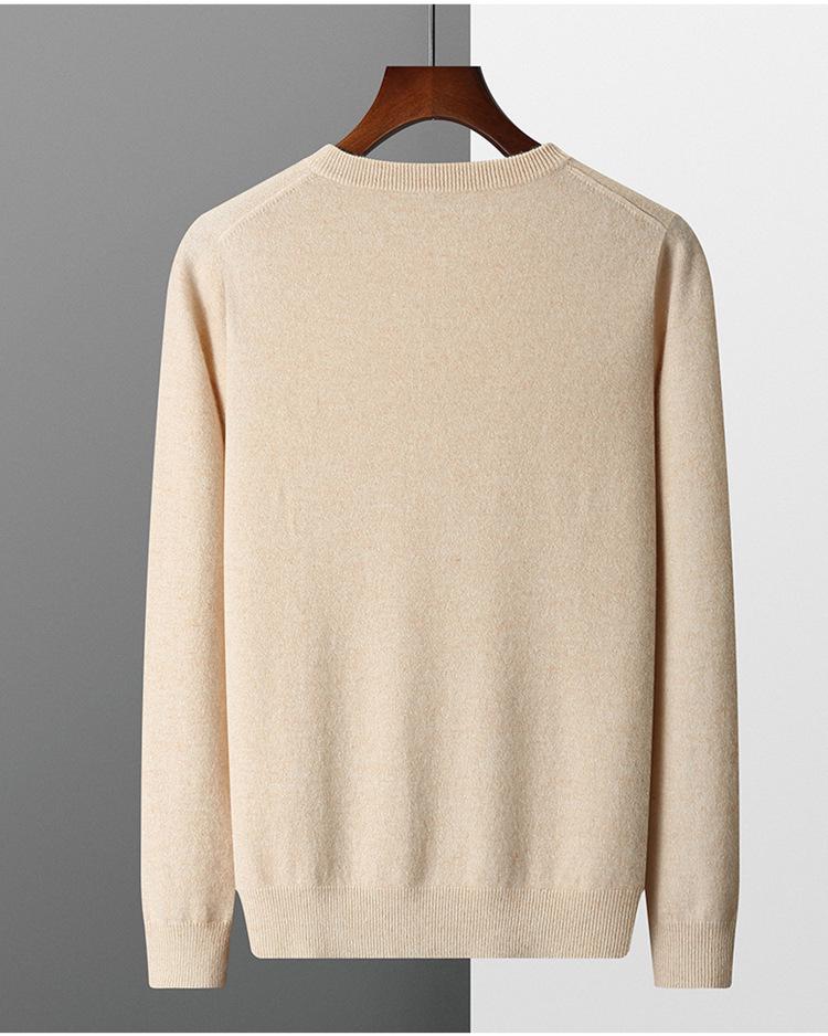 Men's Trendy Wool Round Neck Sweater: Autumn/Winter Collection, Long Sleeve Pullover for Casual Wear