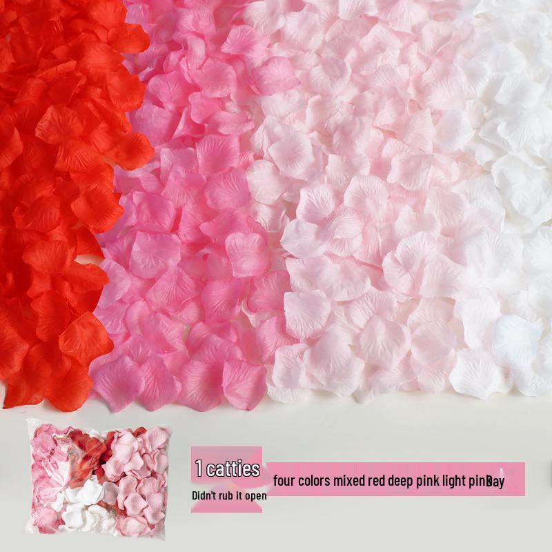 Romantische Hochzeits-Verlobungsdeko: Rote Rose Simulierte Blütenblätter