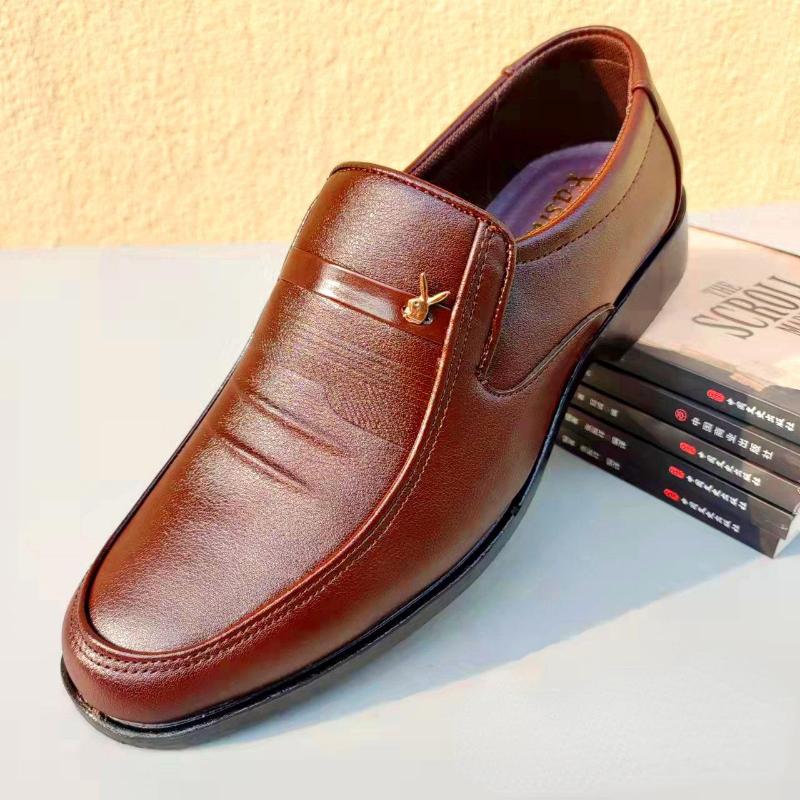 Brand Men Leather Formal Business Shoes Male Office Work Flat Shoes Oxford Breathable Party Wedding Anniversary Shoe 2024 New