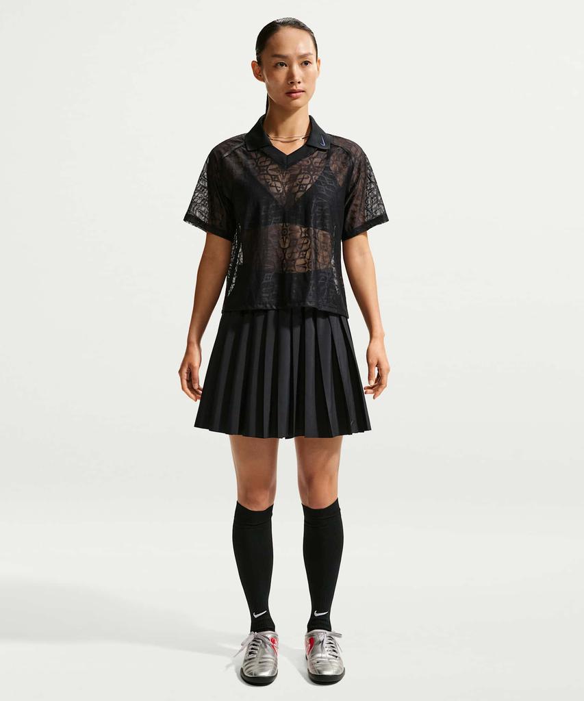 NIKE Sportswear Loose Lace Polo Jersey Top W - Black:White / If0521-010