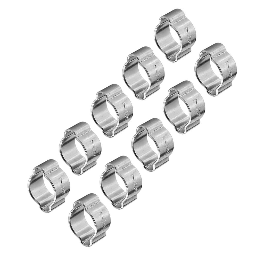 10pcs Zinc Plated Iron Galvanized Two Ear Hose Clamp 5‑23mm for Fule Petrol Pipe Tube