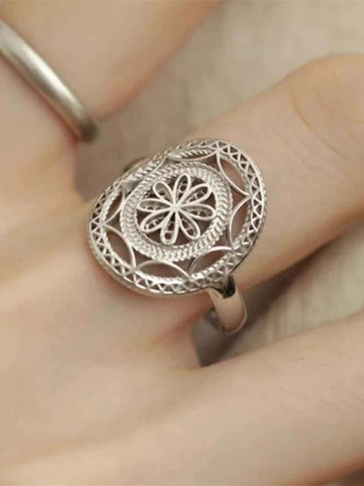 Nischen-Mode Spitze Hohlblume Offene Ringe Für Frauen Folk-Stil Neuer Schmuck Geschenk Party Geburtstag Großhandel anillos