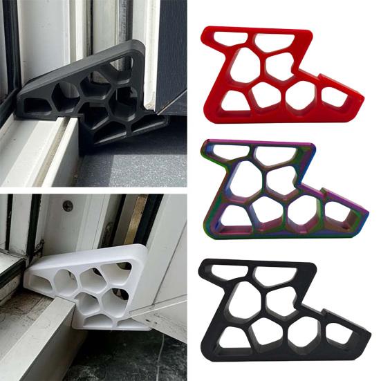 Door Block Stopper Fixed Track Design Accidental Closure Preventer Tool-Free Installation Windproof Sliding Door Stopper