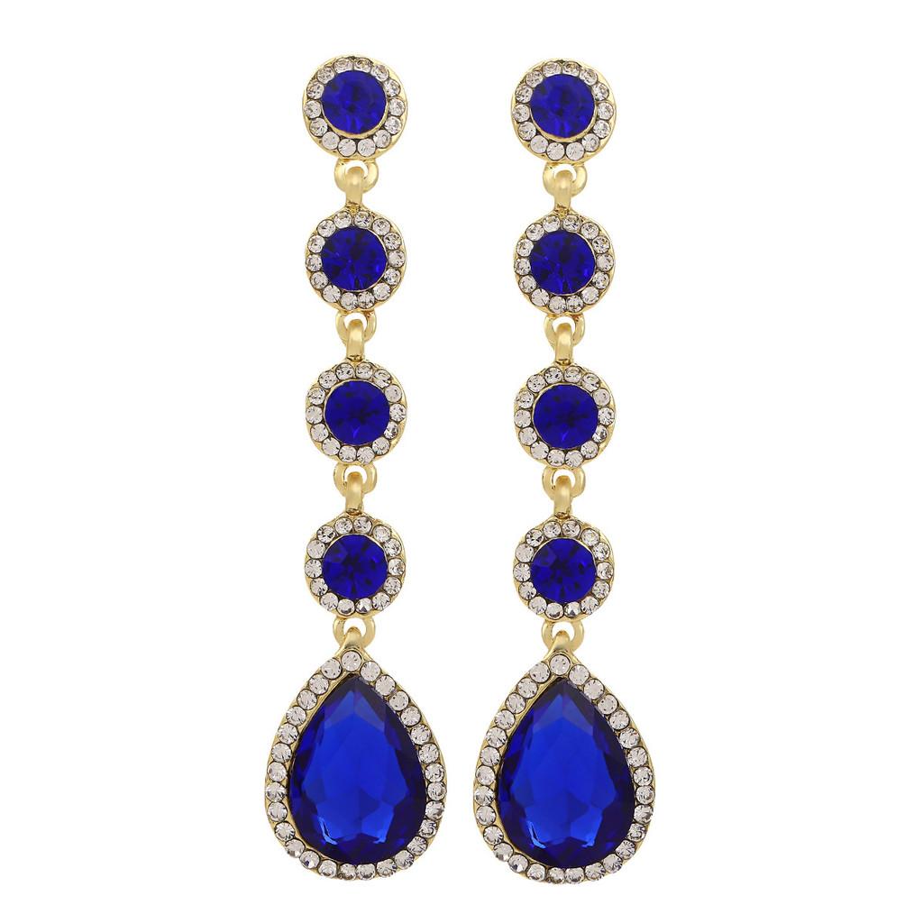 Boucles d'oreilles Goutte d'eau Style Français Vintage pour Femmes avec Détails Strass pour Soirée