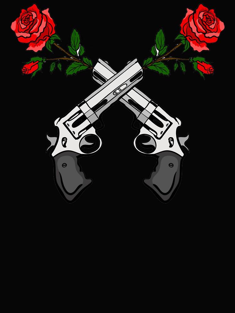 Guns N' Roses 2 crossed guns and roses Boxy T-Shirt