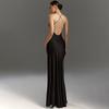 2026 V Neck High Split Long Summer Elegant Slip Dress Women Sexy Backless Bandage Evening Party Dresses Solid Color A-line Slim Fit Hot Girl Clothing