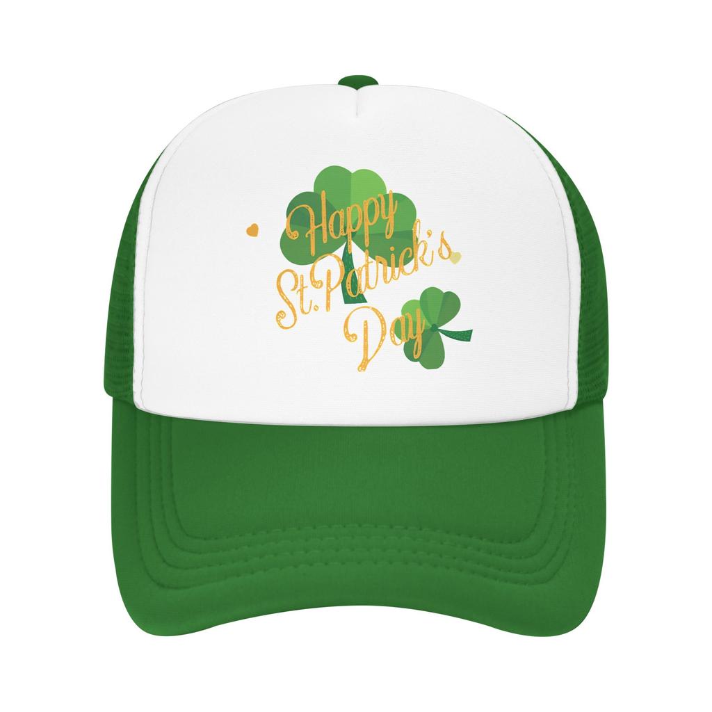 Happy Saint Patricks Day  Outfits Mesh Trucker Hat Summer Breathable  Meshback Sun Caps Trendy Adjustbale