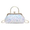 New Versatile Metal Hand-held Sequined Small Bag Women's Shiny Shoulder Bag Fashionable Texture Messenger Small Square Bag