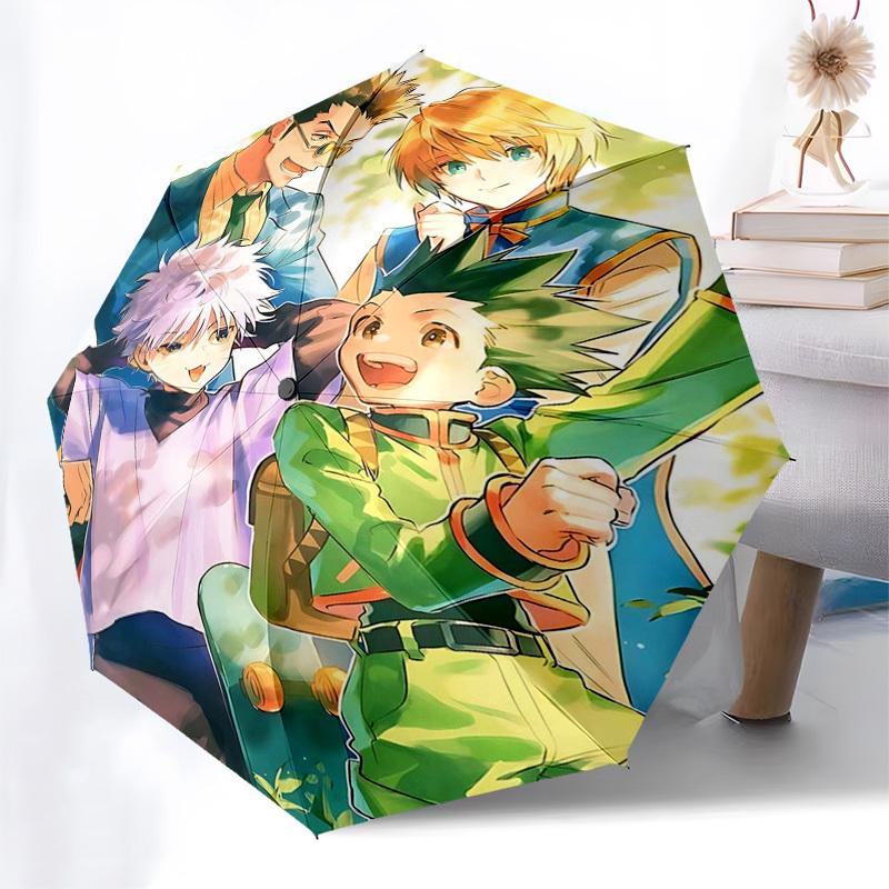 

1pc Hunter x Hunter Characters Auto Open Umbrella, Portable Three-Fold Design with 8-Bone Iron Frame, Outdoor Gift for Fans, Travelers, Daily Use, Per