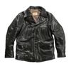 Vegetable tanned goatskin dispatcher leather jacket men's casual medium and long lapel leather coat