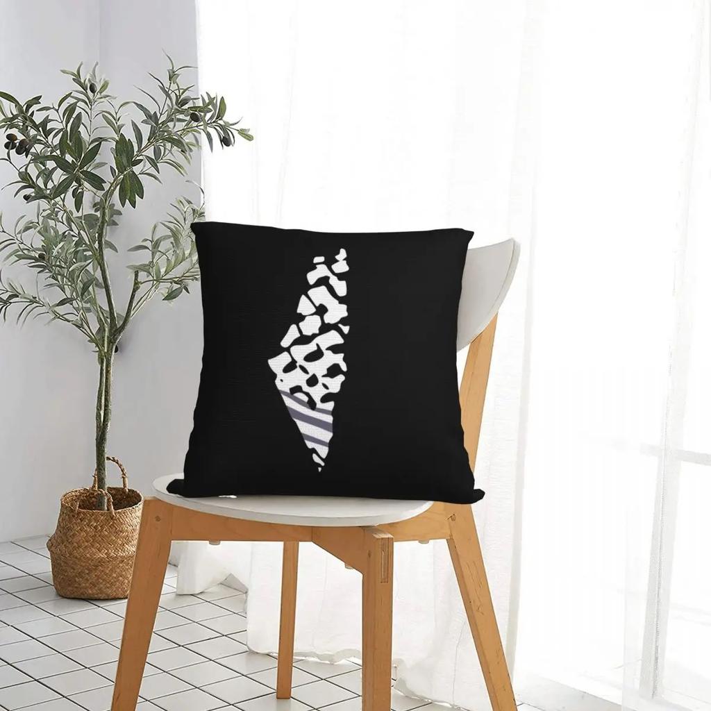 Palestine Palestinian Map With Keffiyeh Square Pillowcases Bed Car Cushion Case Cute Home Decoration Throw Pillow Case 40*40