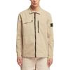 STONE ISLAND SS24 Supima Cotton Solid Color One-Sided Zipper Chest Pocket Logo Jacket Men Jacket Beige 801510210-V0095