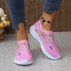 Fashion High Quality Plus Size 43 Women Shoes Comfort Breathable Casual Sneakers Women Fashion Rhinestone Flat Shoes for Women 2024
