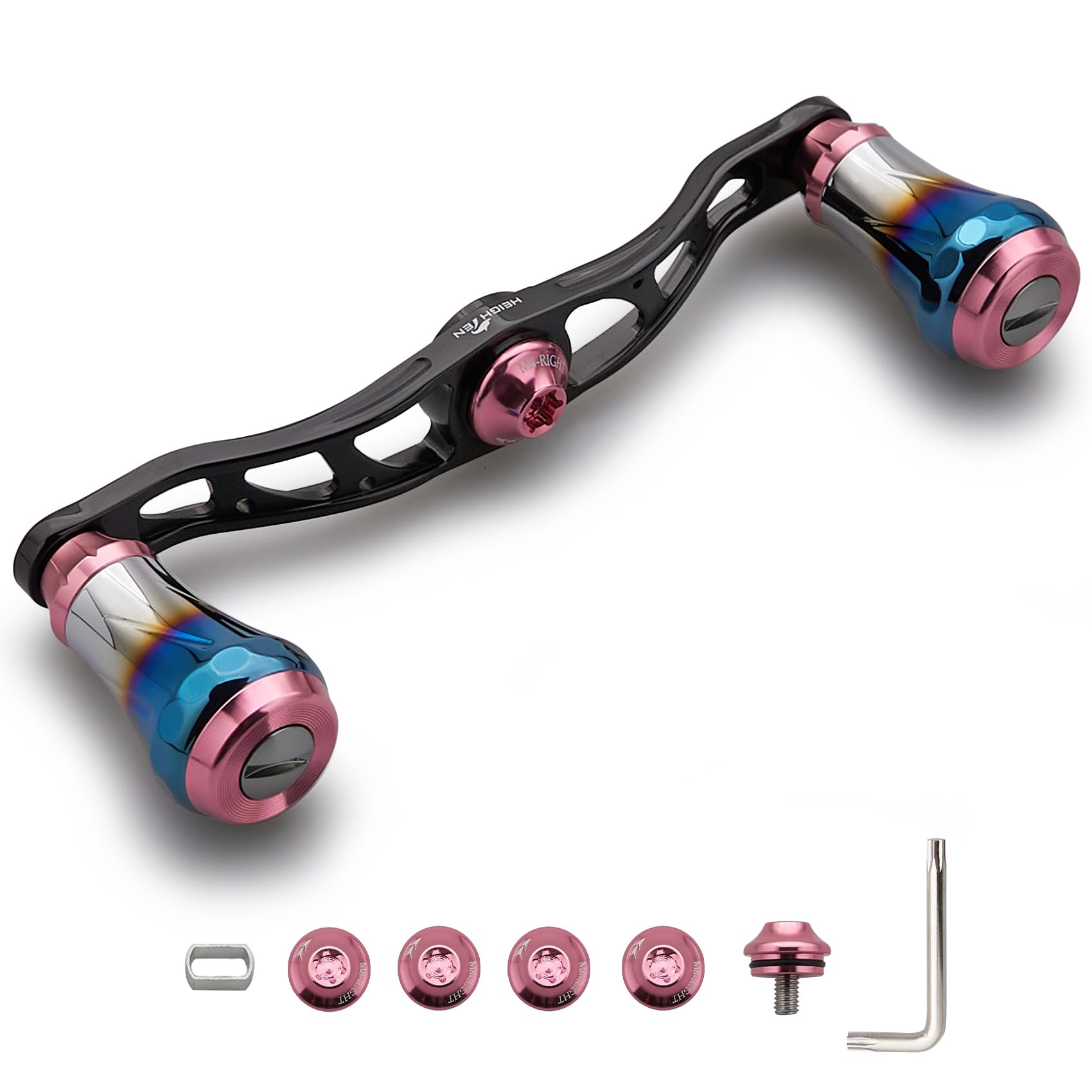 

HEIGHTEN Baitcasting Reel Aviation for and Abu Garcia Baitcasting Aurora Series Black Cherry Blossom V2.0 90mm/105mm/115mm Handle, Aluminum, Shimano,