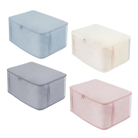 Self Compression Comforter Bag Large Capacity Quilt Storage Bag Washable Wardrobe Organizer with Mesh Viewing Window for Clothes Blankets Sweaters