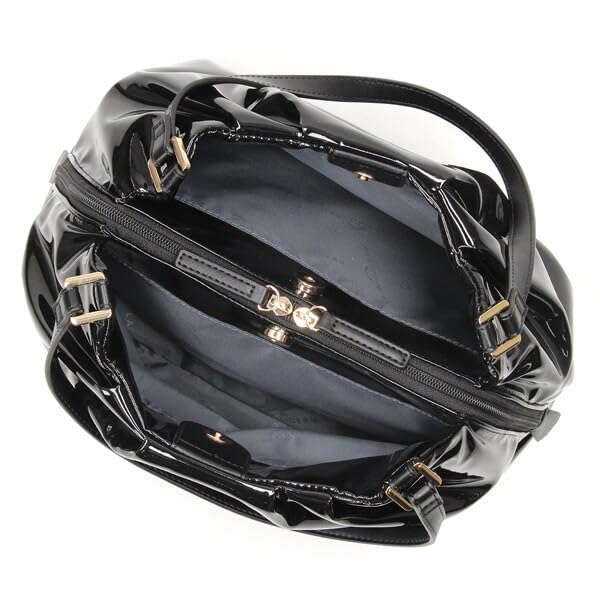 Labagagerie Soft Enamel Greige 2-Way Handbag, Medium, B009402, (26)