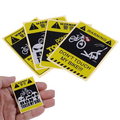 Fass mein Fahrrad nicht an Fahrrad Dekorativer Warnaufkleber Wasserdichter Aufkleber Gelb