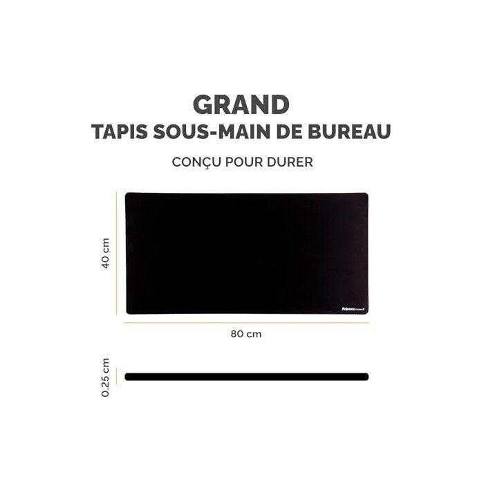 Sous-main Breyta 80 x 40 cm noir