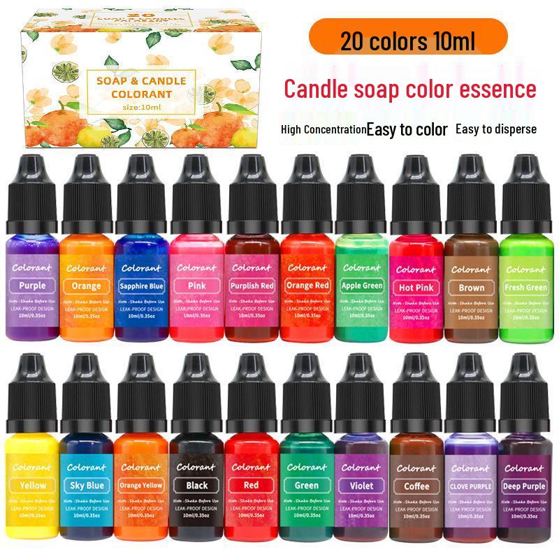 

Набор для окрашивания ароматических свечей и мыла: 20 Красителей высокой концентрации для DIY-проектов
