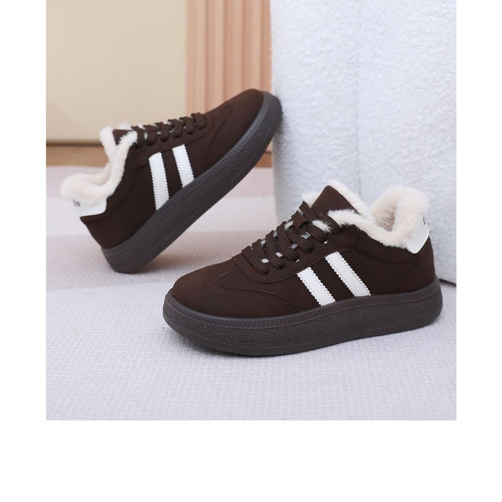 Velvet Sponge Cake German Training Women's Shoes Thick Soled Board Shoes Versatile Women's Cotton Shoes Retro Sports Casual Warm Shoes Children
