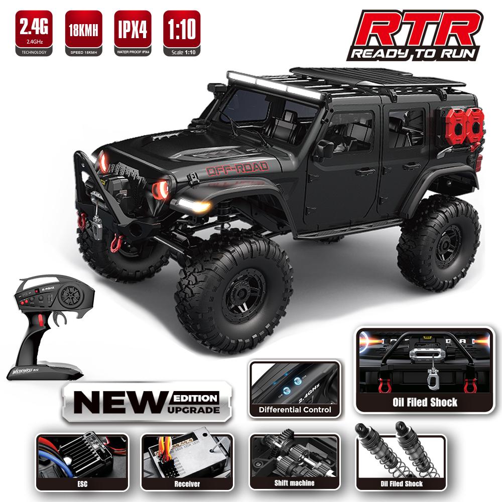 1/10 RC Car HB R1011 RTR Remote Control Vehicle 2.4G Full Proportional Rock Crawler LED Light 4WD Off-Road Climbing Truck Toys