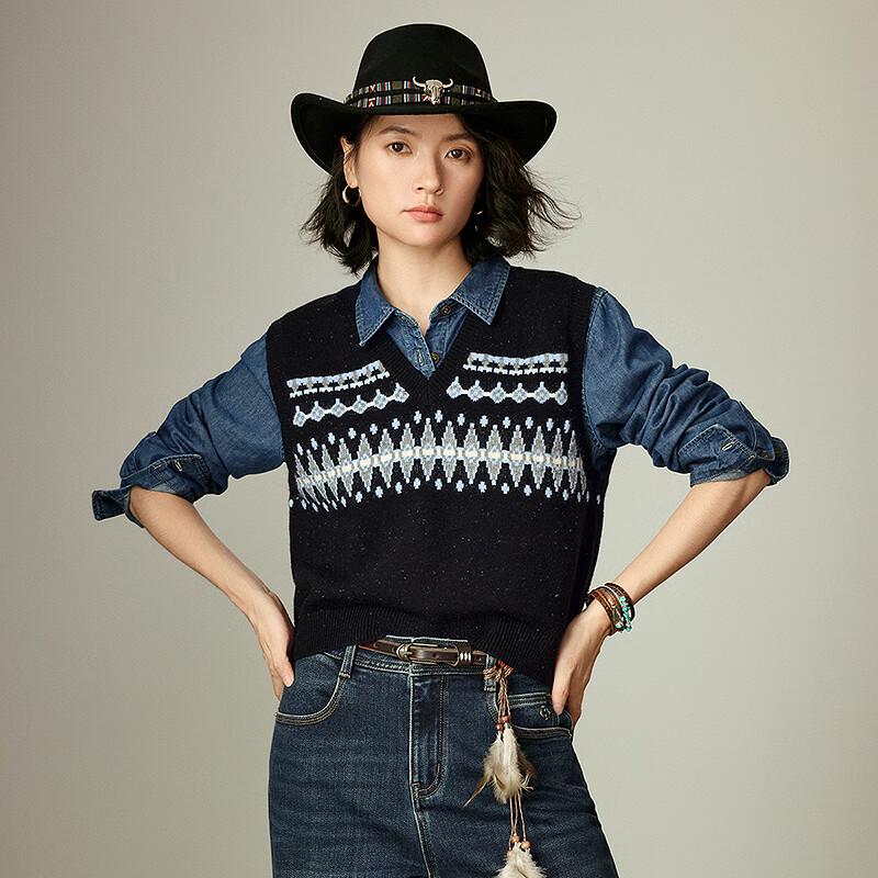 Women's Nordic Fair Isle Jacquard Knit Vest