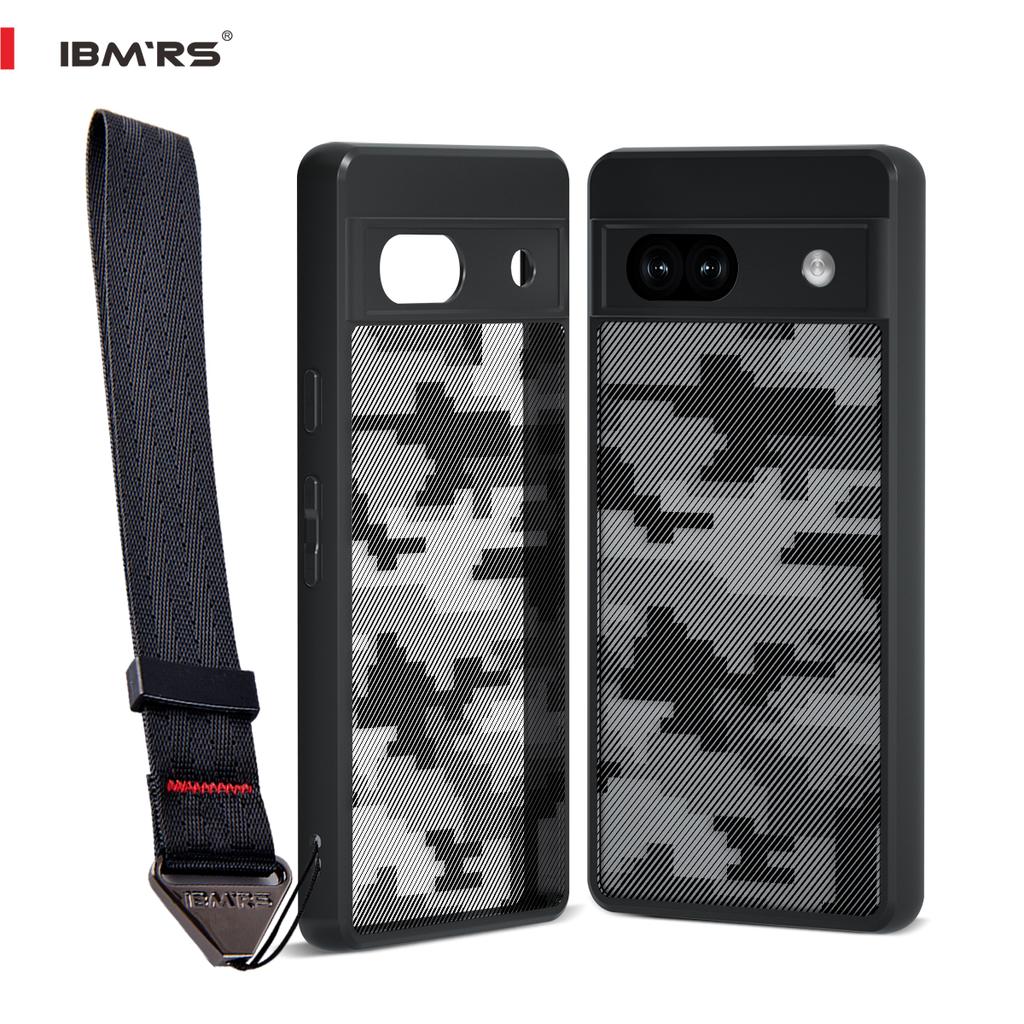 (Comes with wrist strap)for Google Pixel 7a Case ,Camouflage PC Hard Back Soft edges Airbag Shockproof Transparent business Back Cover Phone Case