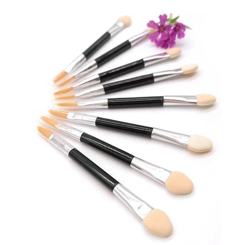 10 Buc. Pensulă Dublă cu Aplicator Burete pentru Fard de Ochi, Portabilă pentru Călătorie, Pensulă Integrată pentru Fard de Ochi, Eyeliner, Buze, Pensulă de Machiaj de Unică Folosință