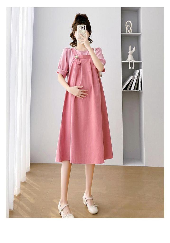 Stylish 2026 Summer Maternity Two-Piece Set: Camisole Top and Dress