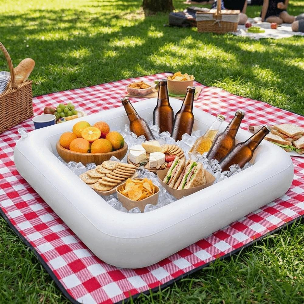 Portable Inflatable Serving Bar PVC Pool Float Tray Inflatable Floating Tray Camping