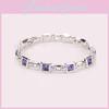 Beautifully Crafted Fashion Jewelry Silver Plated Princess Cut Girl Elegant Crystal Bracelet Charm