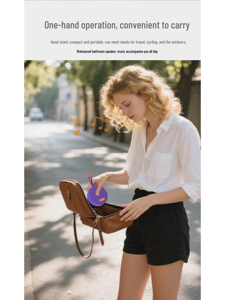 L-46 Portable Waterproof Bluetooth Speaker with Fabric Design, Mini Size, HIFI Sound, Sports-Ready, and Atmosphere Light