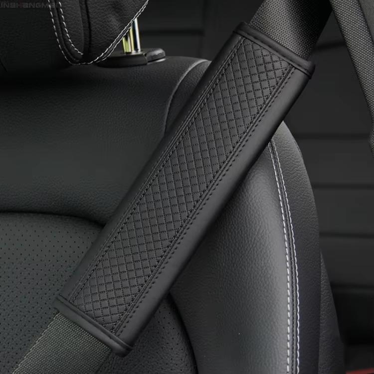 Pu Leather Car Accessories Seat Belt Shoulder Pads Safety Breathable Belt Shoulder Cover 23X6.5X5 чёрный