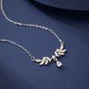 S925 sterling silver laurel necklace feminine niche water drop wheat ear collarbone chain for girlfriend jewelry fashion